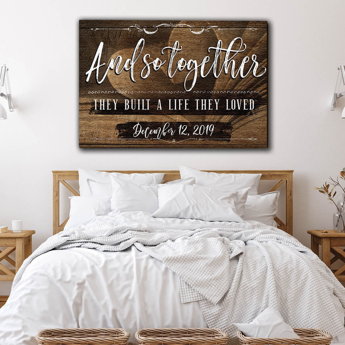 Personalized Together They Built A Life They Loved Canvas Wall Art – Couple Gift