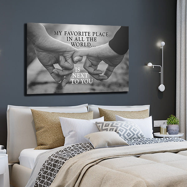 My Favorite Place In All The World Is Next To You Canvas Wall Art – Couple Gift