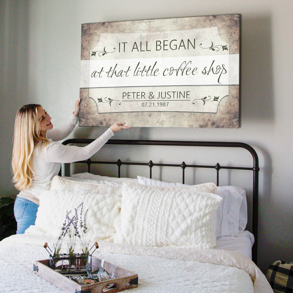 Personalized Where It All Began Couple's Canvas Wall Art – Couple Gift