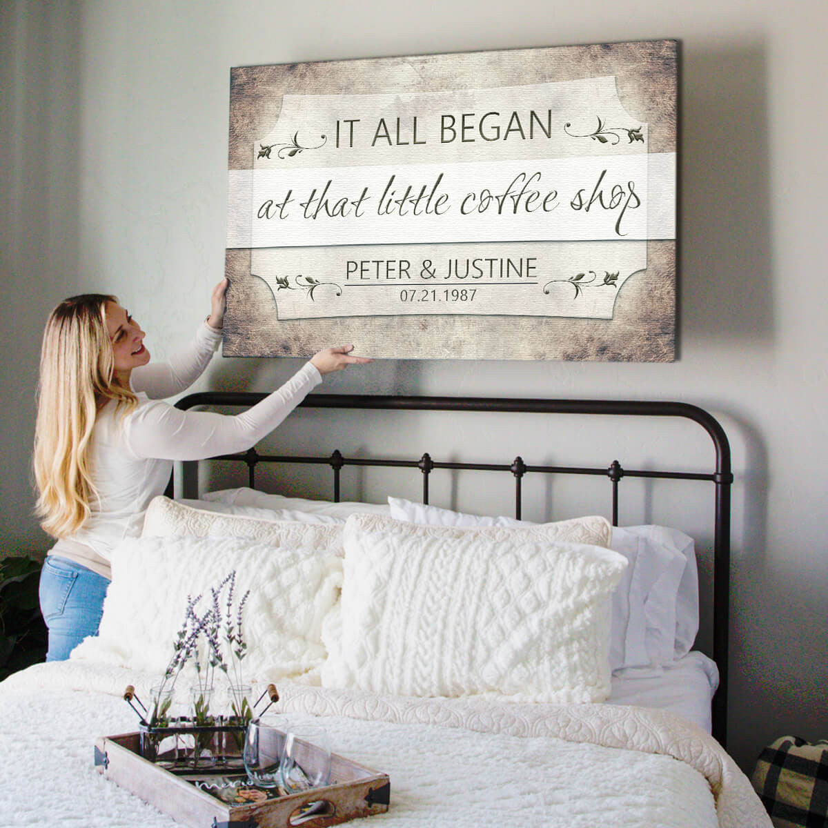 Personalized Where It All Began Couple's Canvas Wall Art – Couple Gift