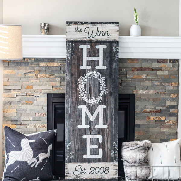 Personalized Family Name Home Premium Panoramic Canvas