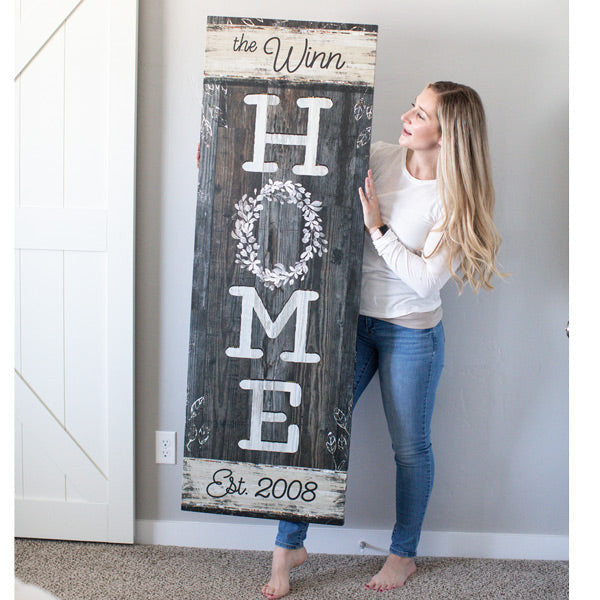 Personalized Family Name Home Premium Panoramic Canvas