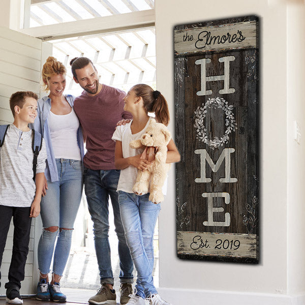 Personalized Family Name Home Premium Panoramic Canvas
