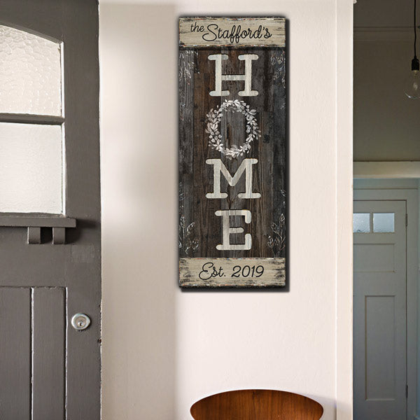 Personalized Family Name Home Premium Panoramic Canvas