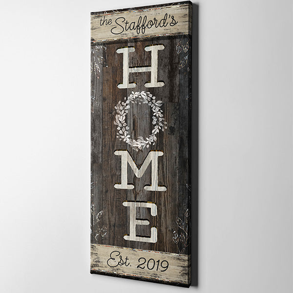 Personalized Family Name Home Premium Panoramic Canvas