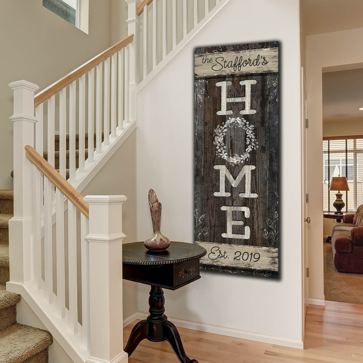 Personalized Family Name Home Premium Panoramic Canvas