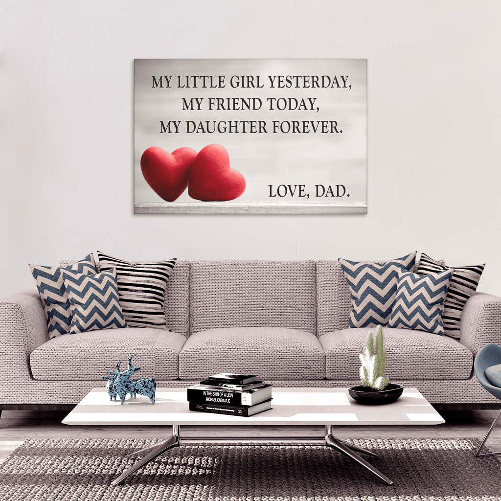 My Daughter Forever - Love, Dad Premium Canvas