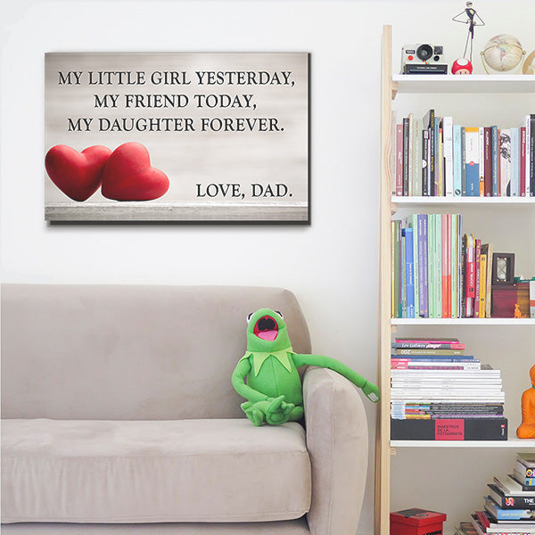 My Daughter Forever - Love, Dad Premium Canvas