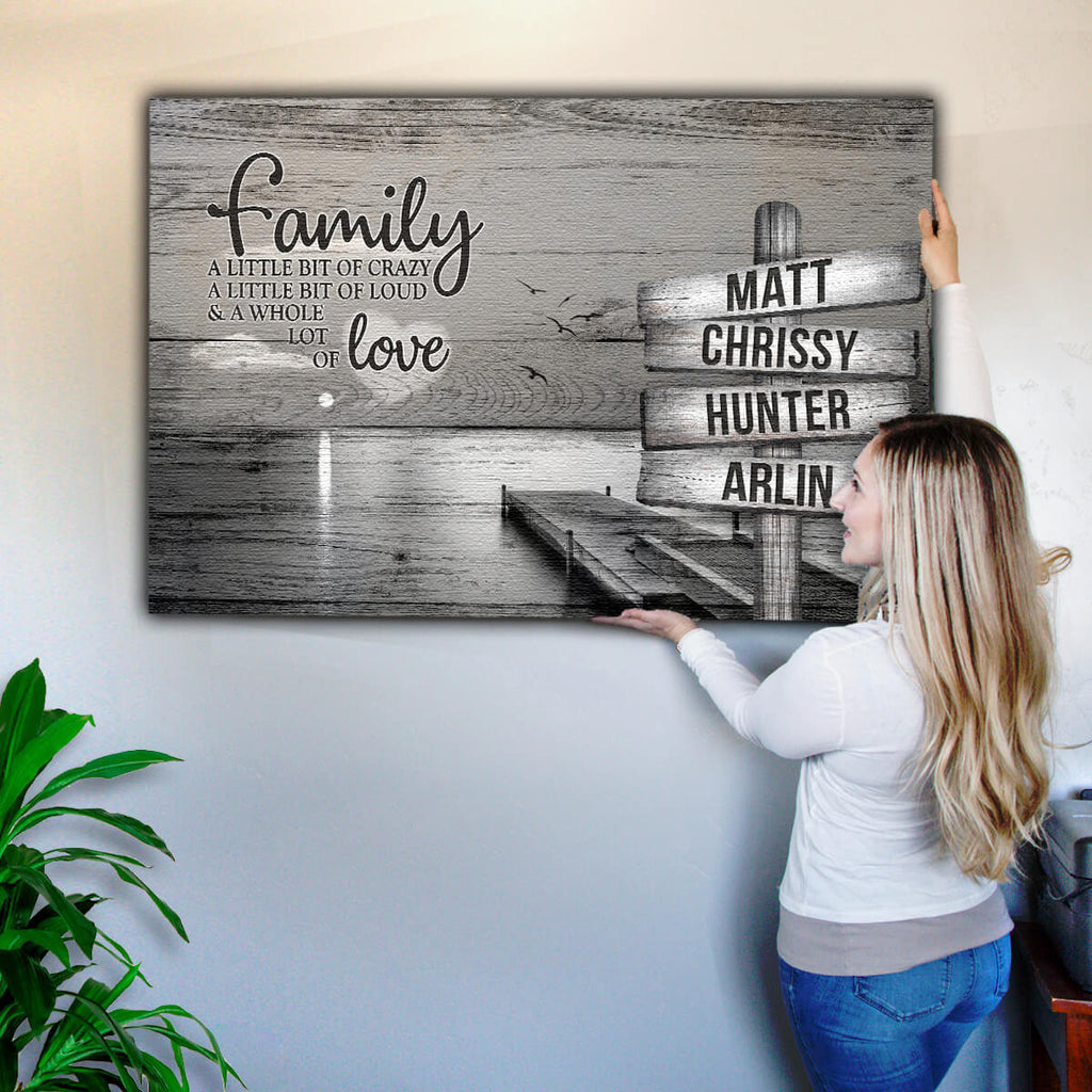 Personalized Ocean Scene Family...Love Premium Canvas