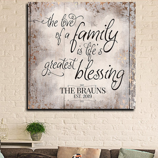 Personalized The Love Of A Family Premium Canvas