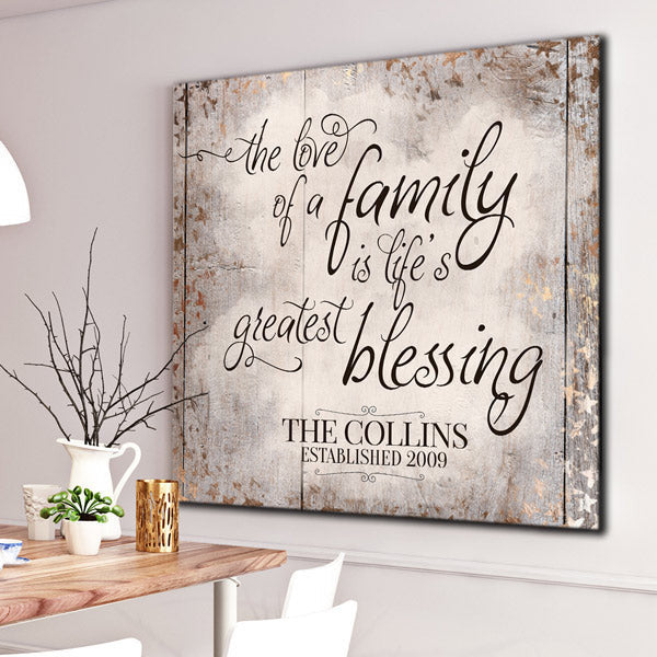 Personalized The Love Of A Family Premium Canvas