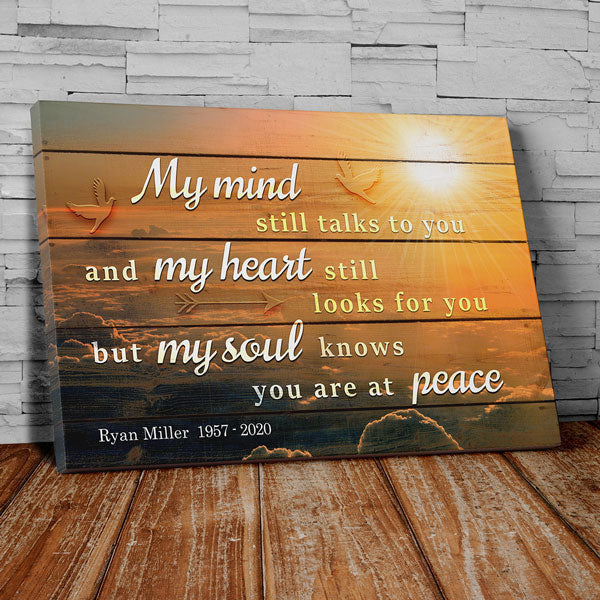 Personalized My Soul Knows You Are At Peace Memorial Premium Canvas