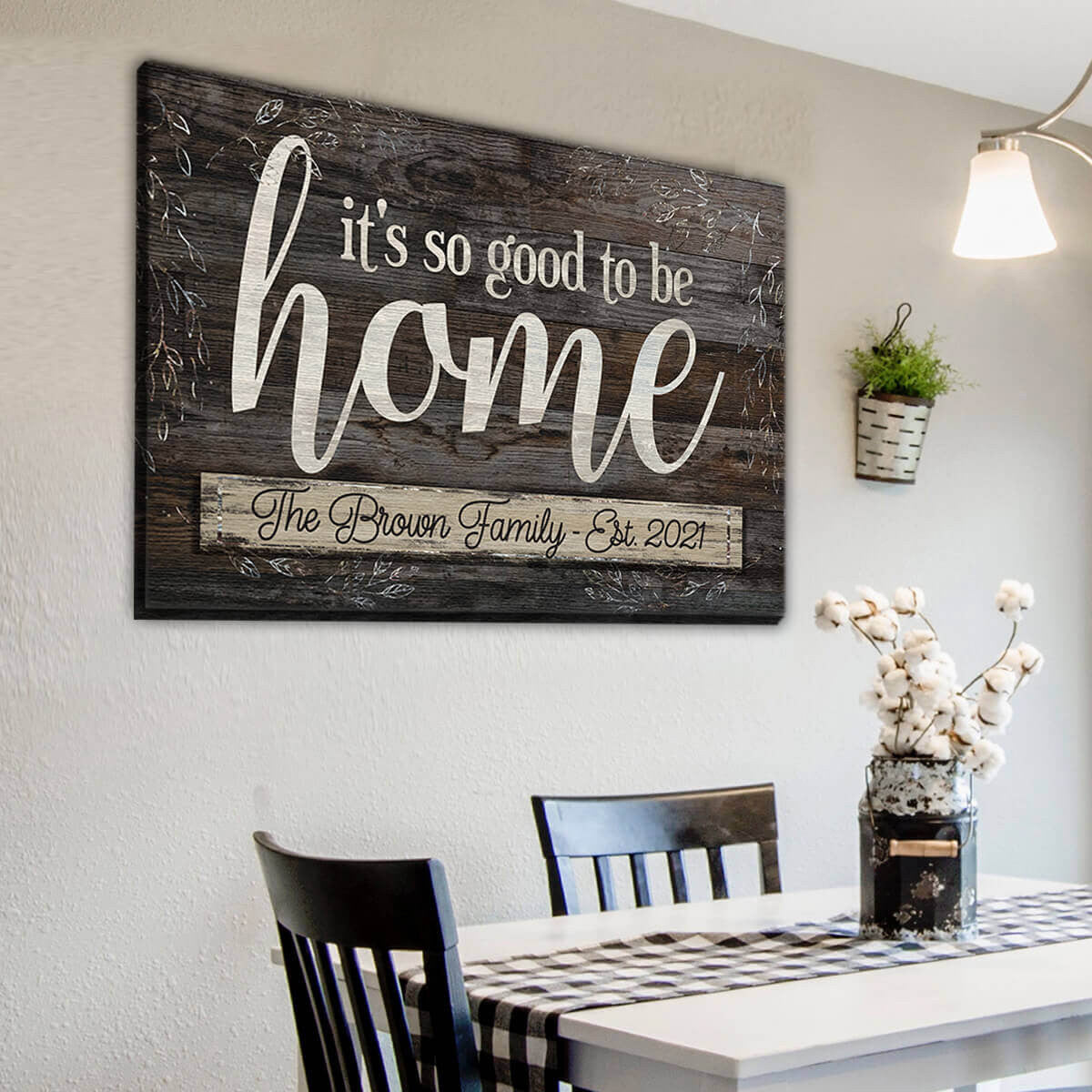 Personalized So Good To Be Home Premium Rustic Canvas