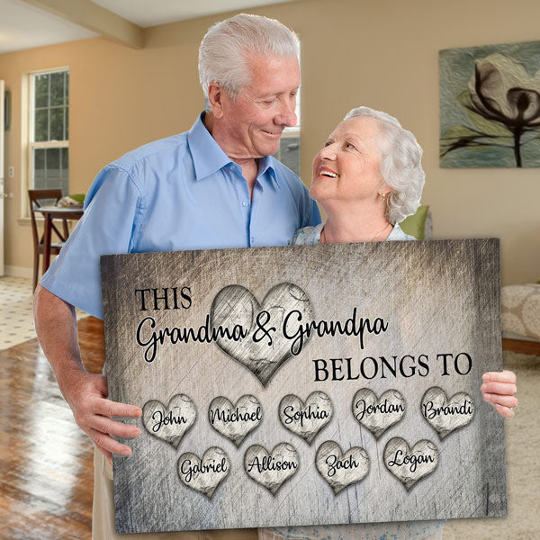 Personalized This Grandma Belongs To Premium Canvas