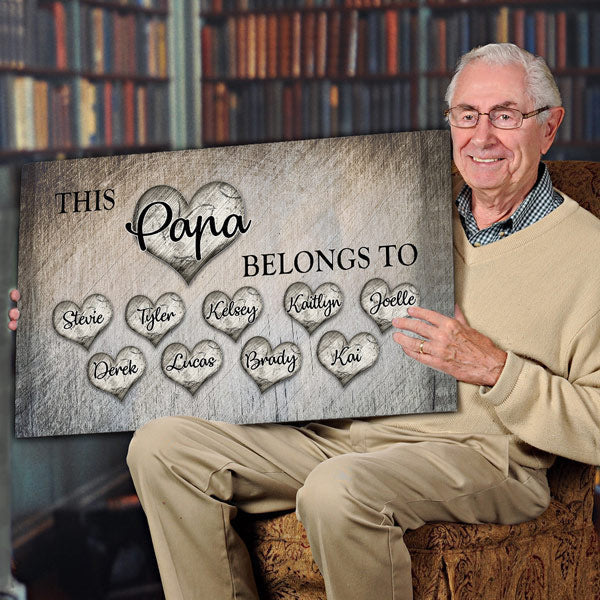 Personalized This Grandma Belongs To Premium Canvas