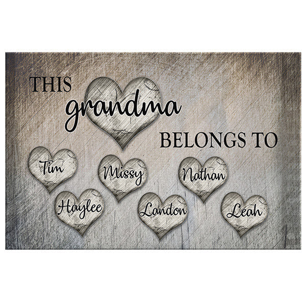 Personalized This Grandma Belongs To Premium Canvas
