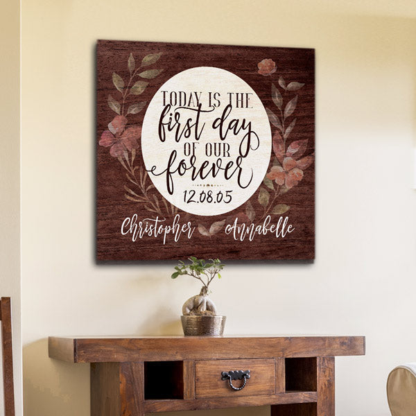 Personalized The First Day Of Our Forever Premium Canvas