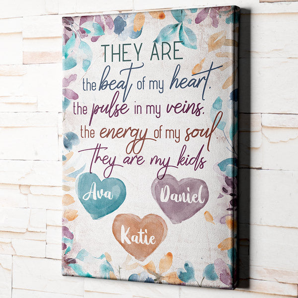 Personalized They Are The Beat Of My Heart Premium Canvas