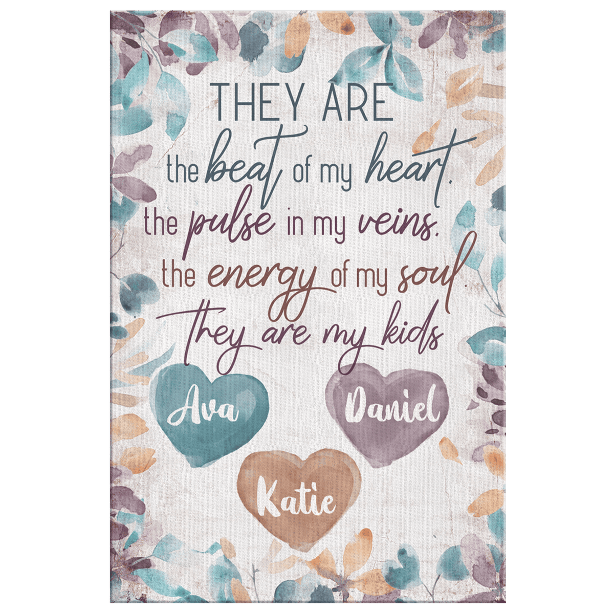 Personalized They Are The Beat Of My Heart Premium Canvas