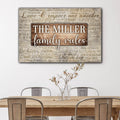 Personalized Family Rules Phrases on Background Premium Canvas