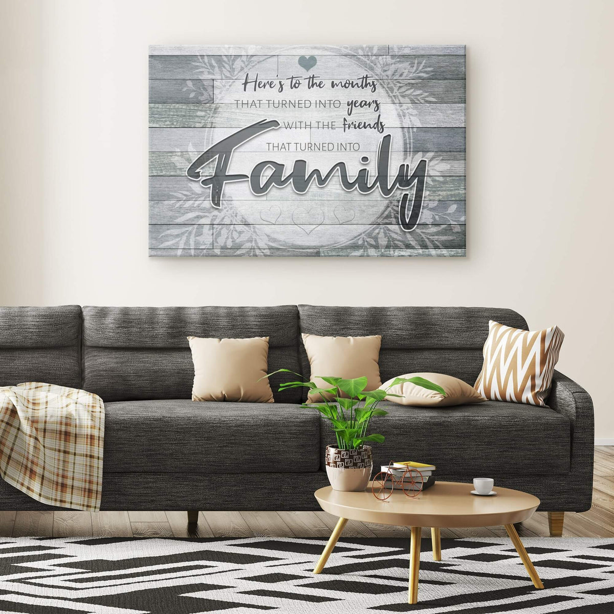 Heres To The Friends Turned Into Family Premium Canvas v2