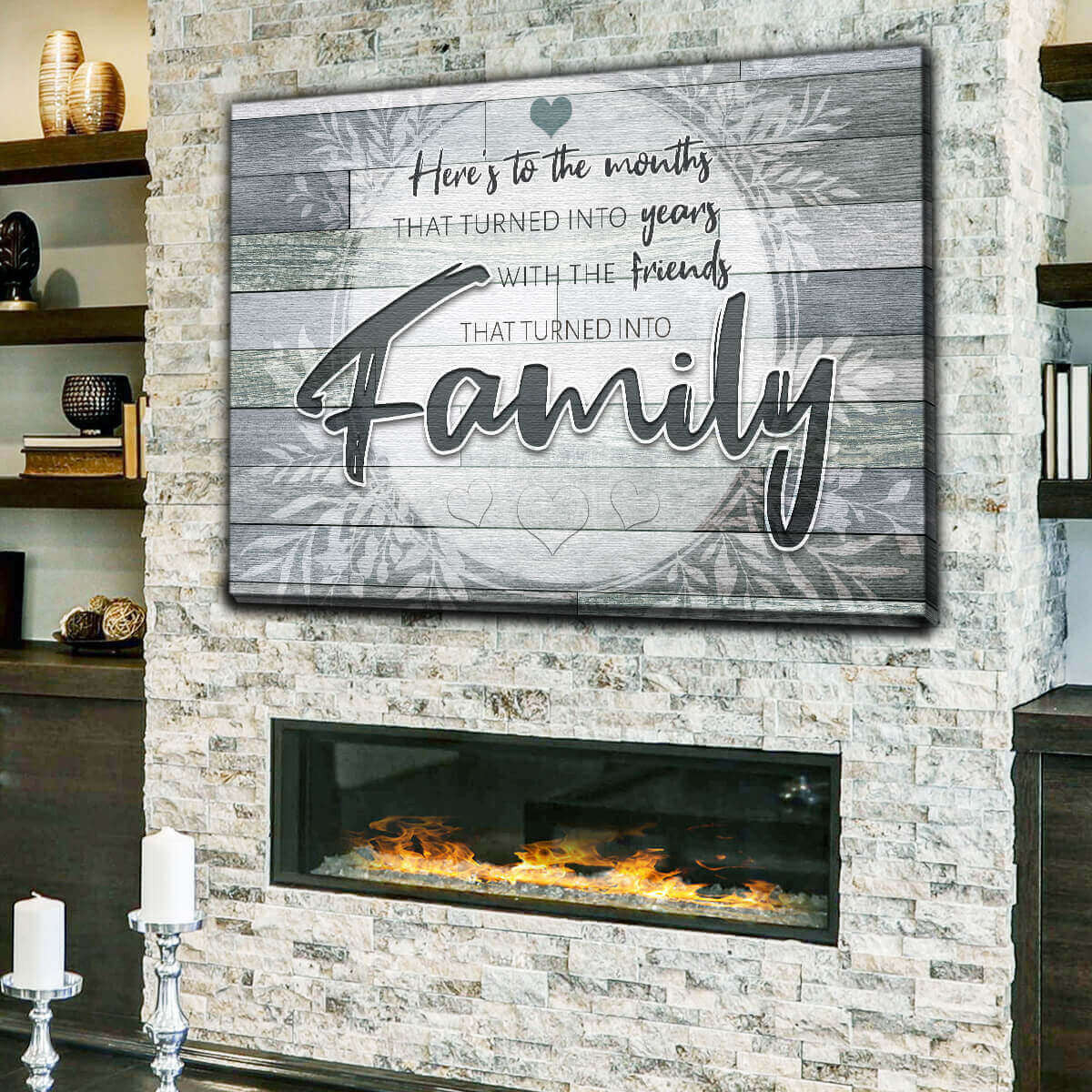 Heres To The Friends Turned Into Family Premium Canvas v2
