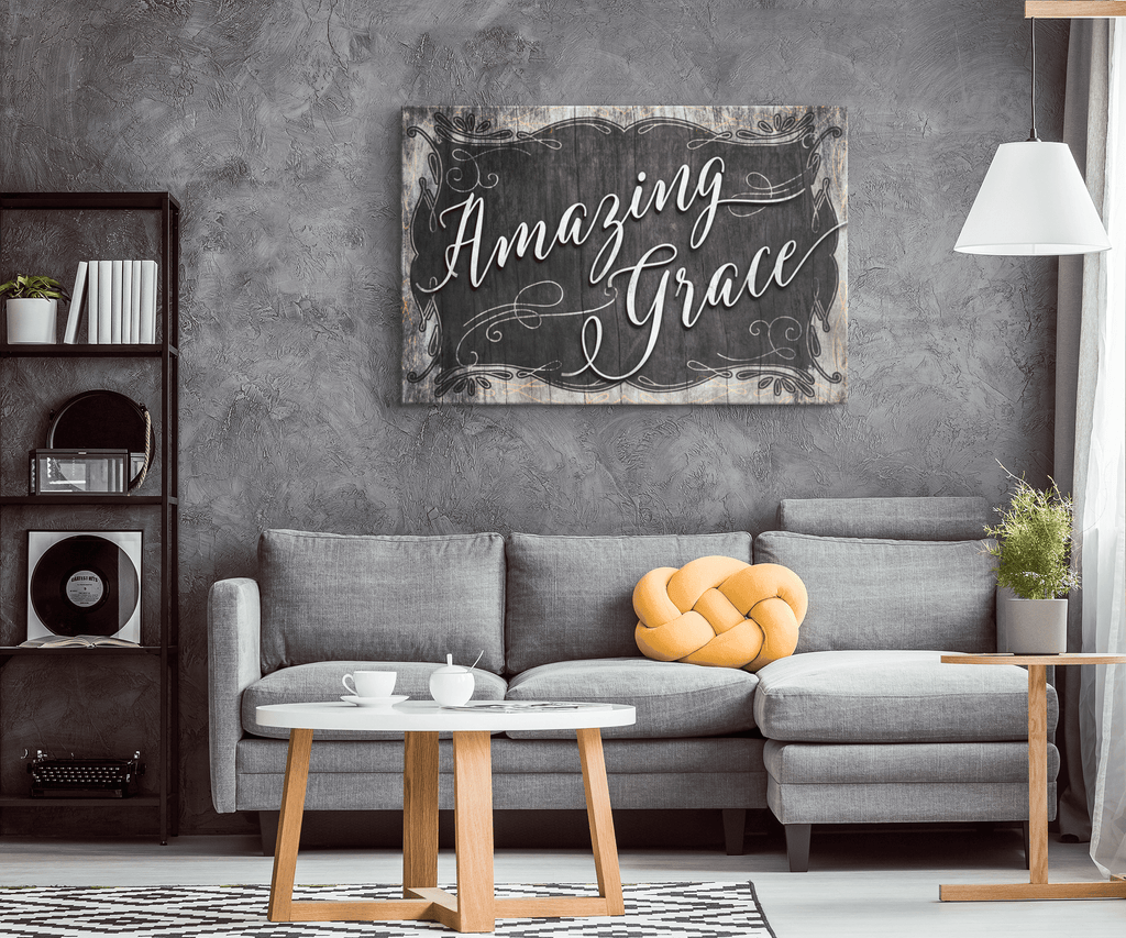 Amazing Grace Premium Rustic Canvas