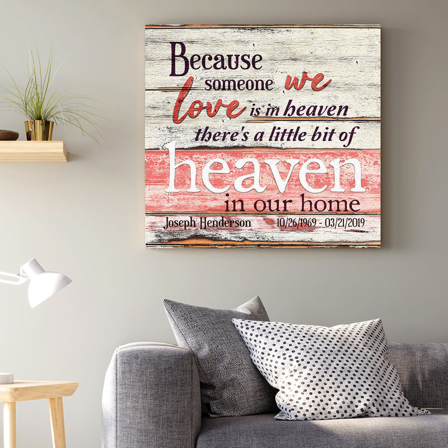 Personalized Someone We Love is in Heaven Premium Canvas