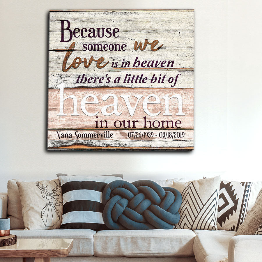 Personalized Someone We Love is in Heaven Premium Canvas