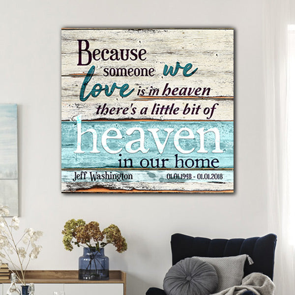 Personalized Someone We Love is in Heaven Premium Canvas