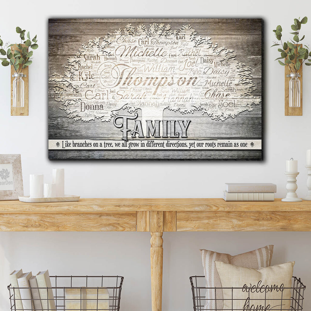 Personalized Family - Like Branches On A Tree... Premium Canvas