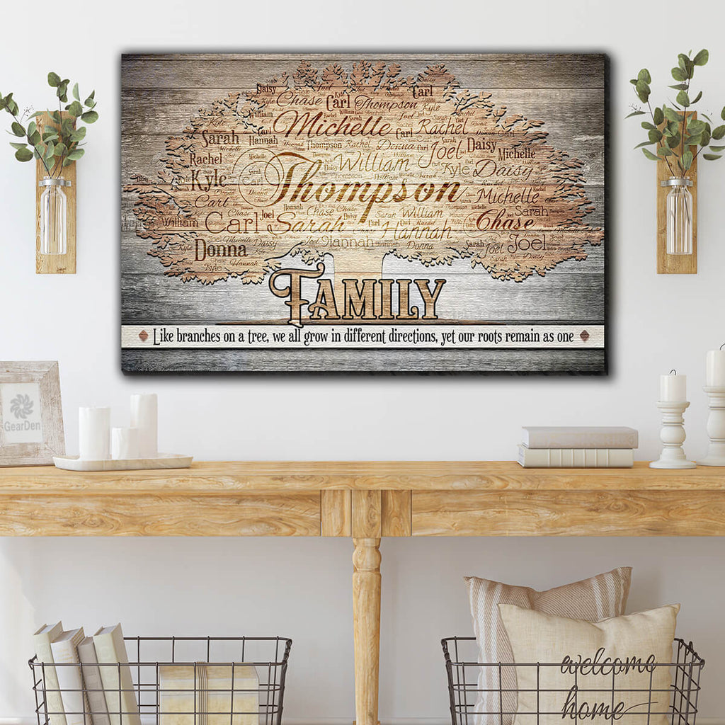 Personalized Family - Like Branches On A Tree... Premium Canvas