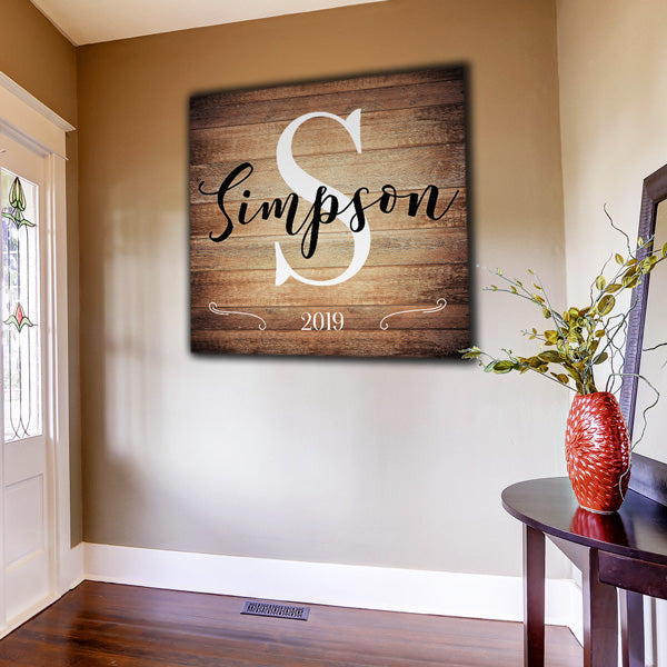 Personalized Family Name Color-Choice Premium Canvas