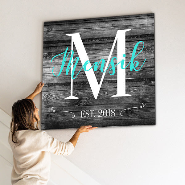 Personalized Family Name Color-Choice Premium Canvas