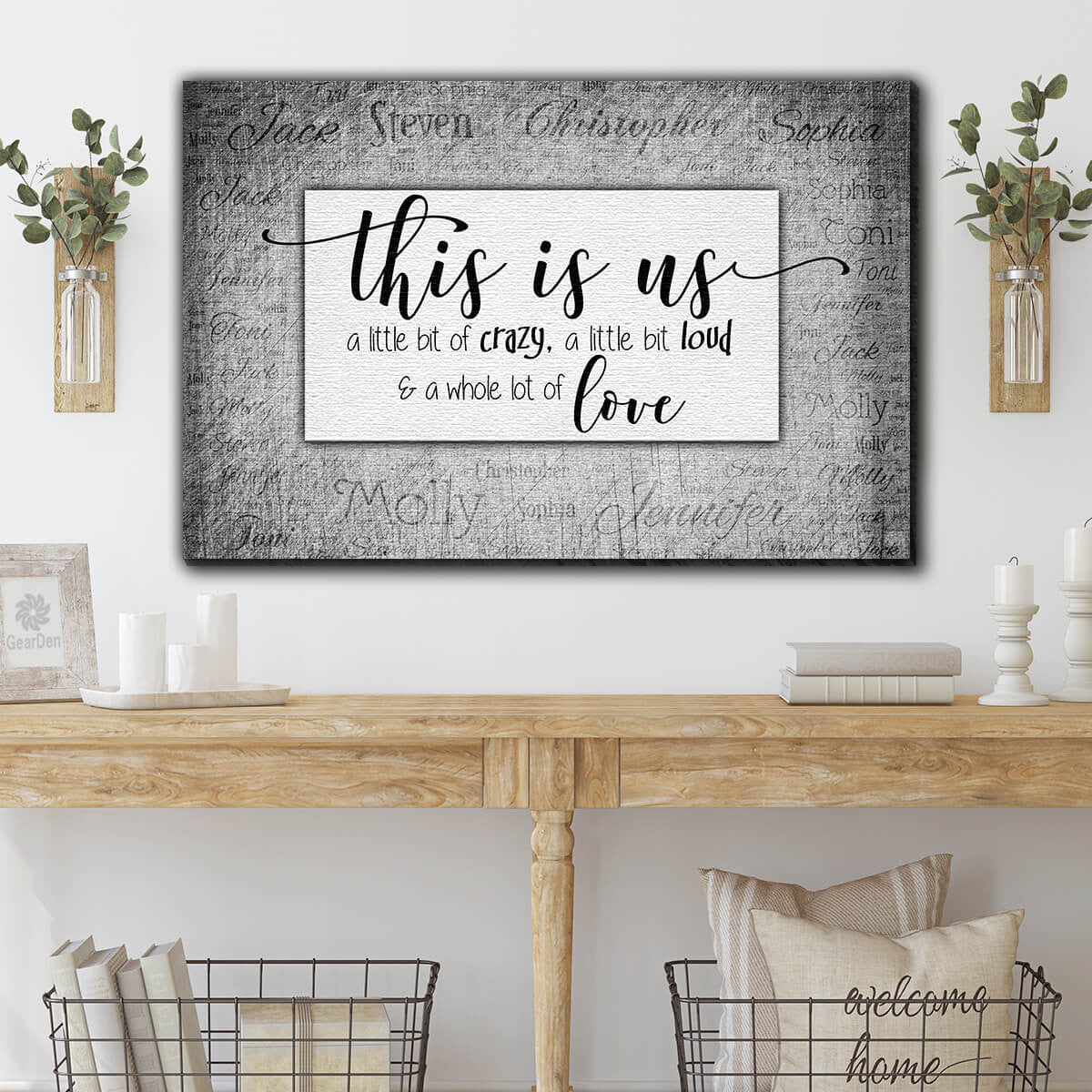 Personalized This Is Us With Names on Background Premium Canvas