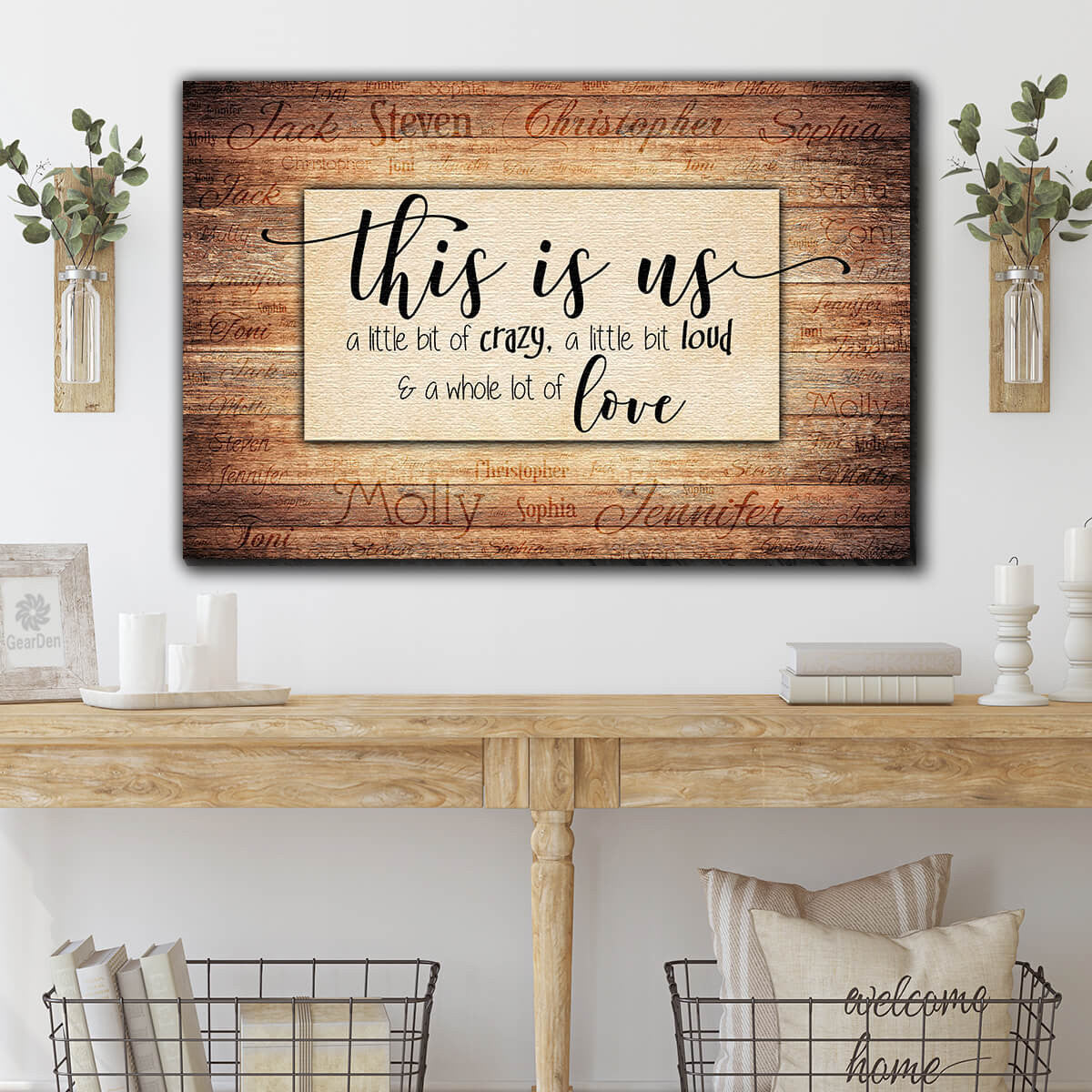 Personalized This Is Us With Names on Background Premium Canvas