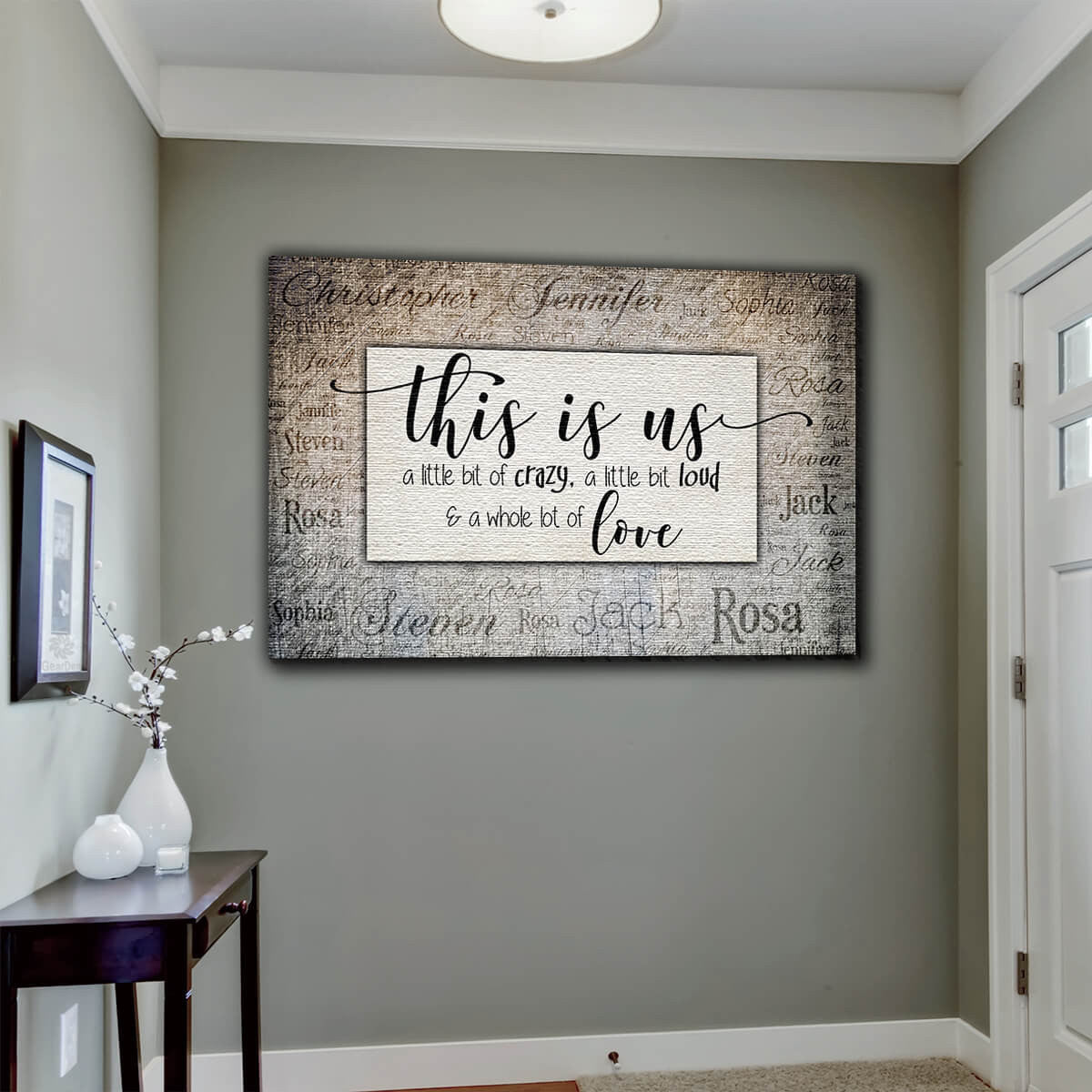 Personalized This Is Us With Names on Background Premium Canvas