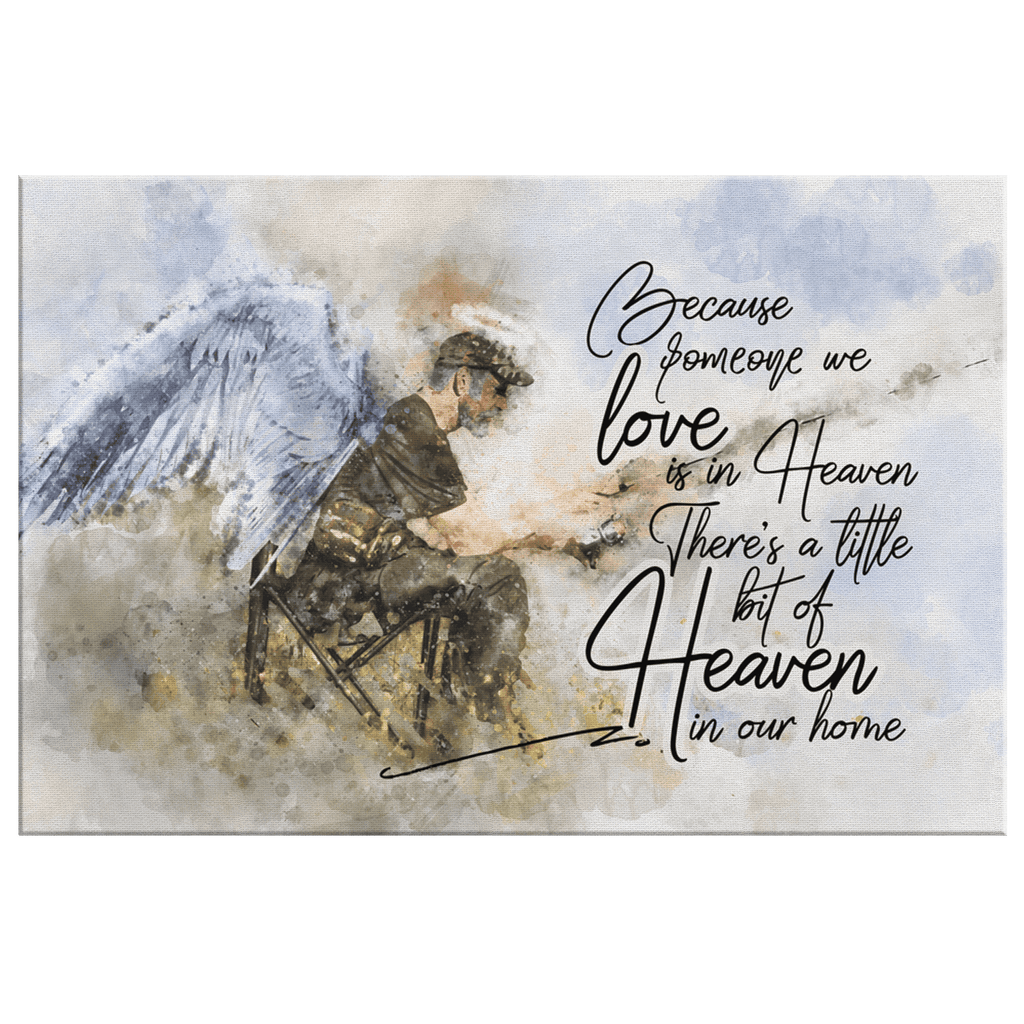 Fisherman Memorial Art - Someone We Love Is In Heaven Premium Canvas