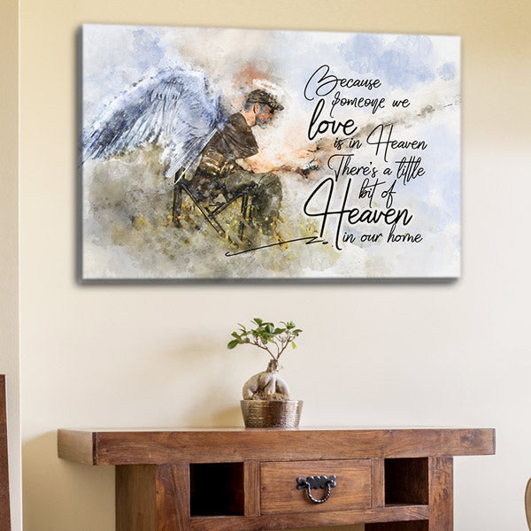 Fisherman Memorial Art - Someone We Love Is In Heaven Premium Canvas
