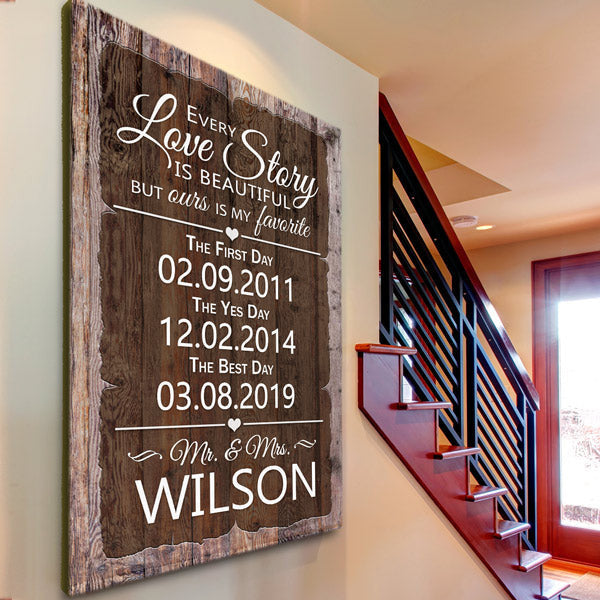 Personalized Our Love Story Is My Favorite Premium Canvas