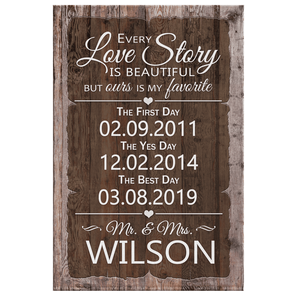 Personalized Our Love Story Is My Favorite Premium Canvas