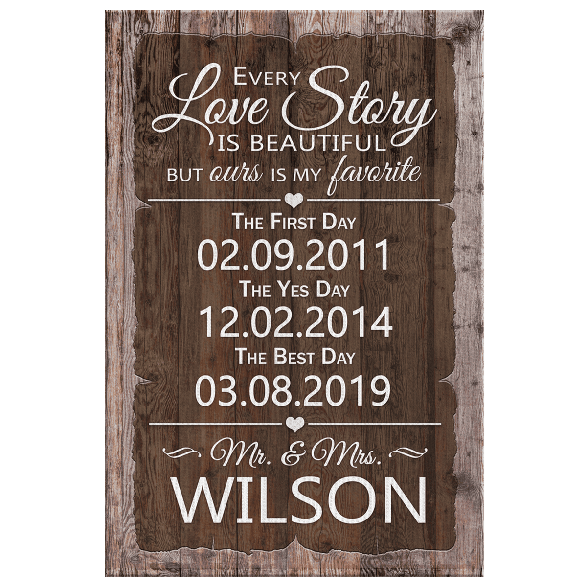 Personalized Our Love Story Is My Favorite Premium Canvas