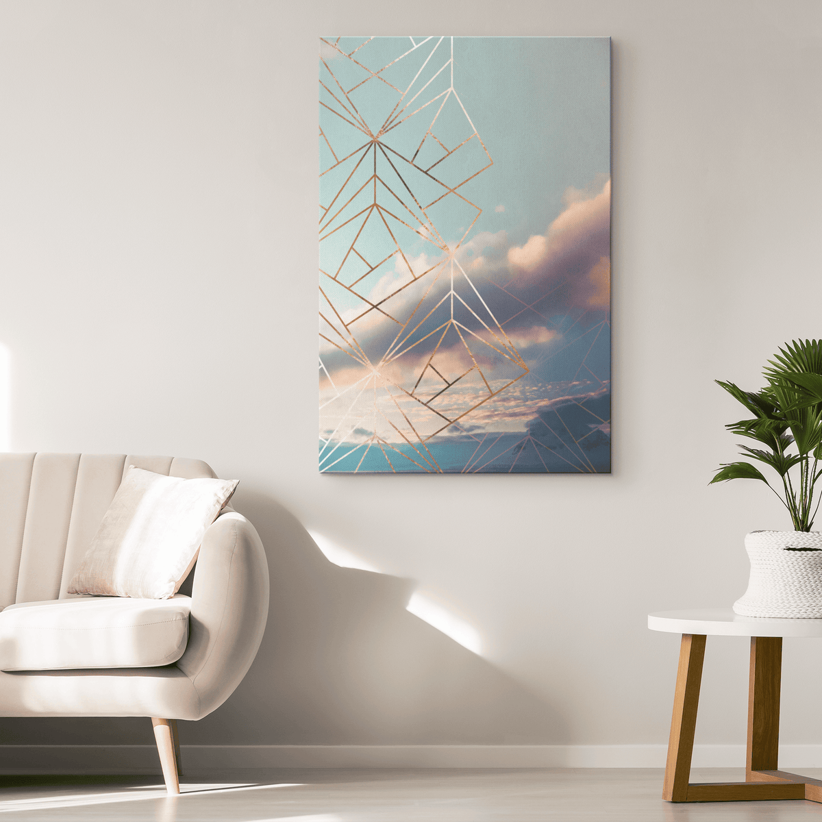 Gold Framed Art Deco Sky Premium Canvas