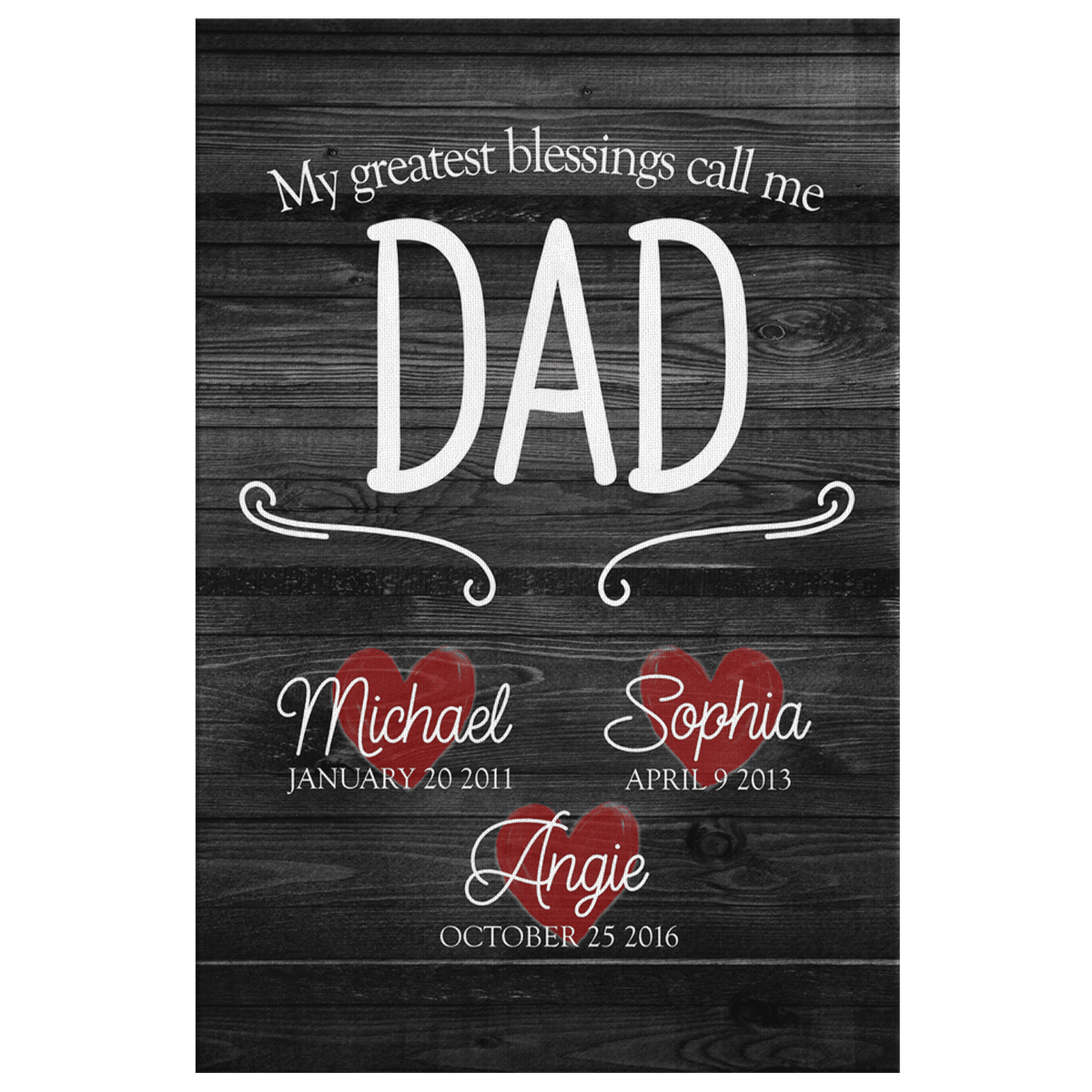 Personalized My Greatest Blessings Call Me Dad Premium Canvas