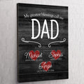 Personalized My Greatest Blessings Call Me Dad Premium Canvas