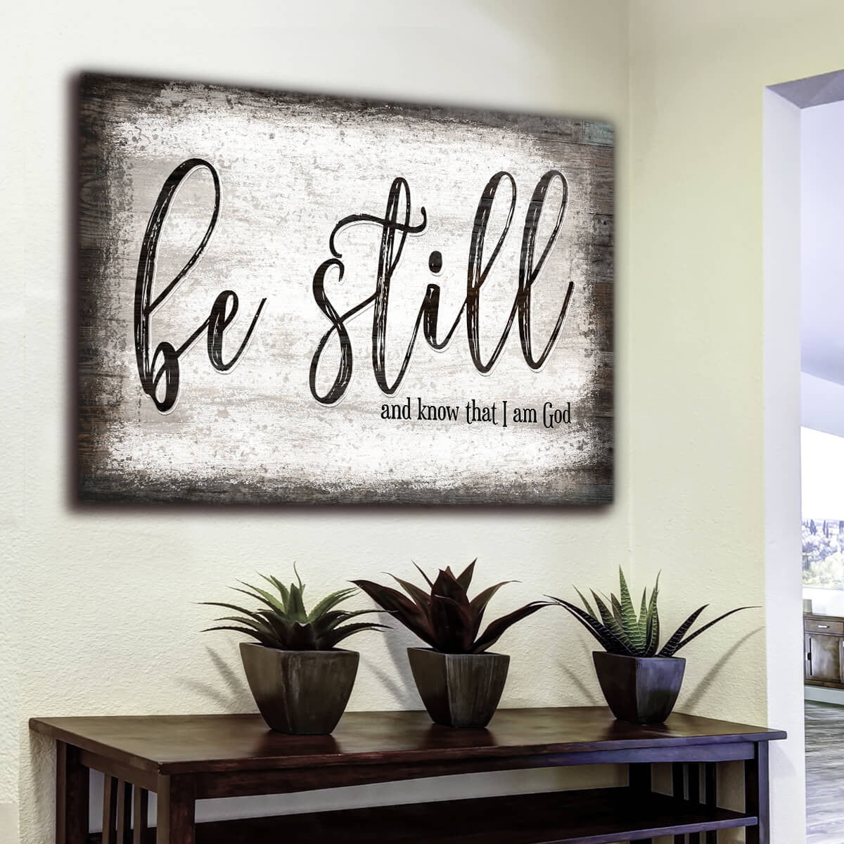 Be Still And Know That I Am God Premium Canvas