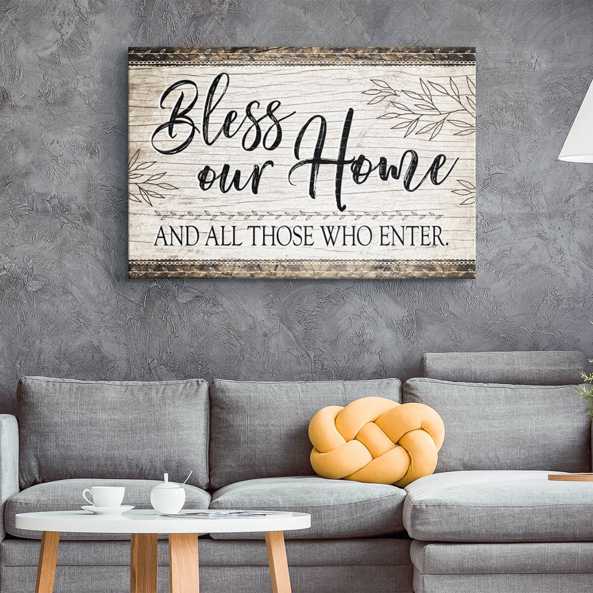 Bless Our Home And All Those Who Enter Premium Canvas
