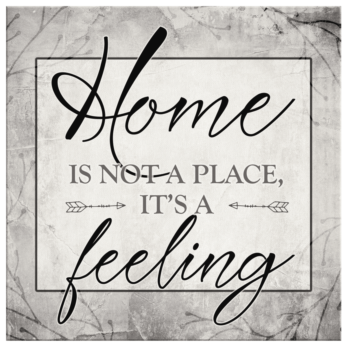 Home Is Not A Place, Its A Feeling Premium Square Canvas