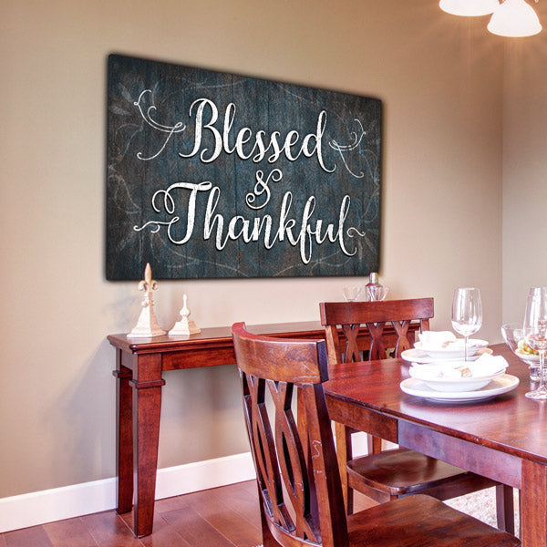 Blessed and Thankful Rustic Premium Canvas