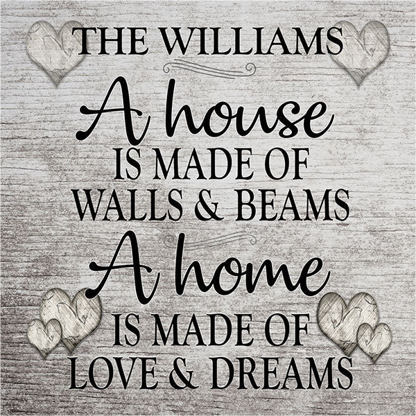 Personalized A Home Is Made of Love.. Premium Canvas